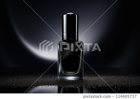Black nail polish bottle. 114605717