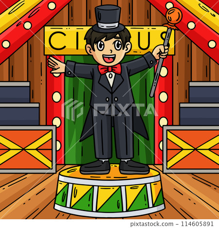 Circus Master Colored Colored Cartoon Illustration 114605891