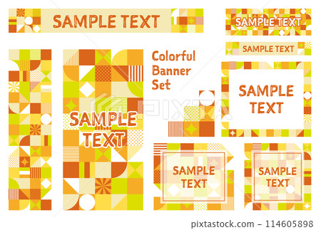 Banner set_geometric pattern 114605898