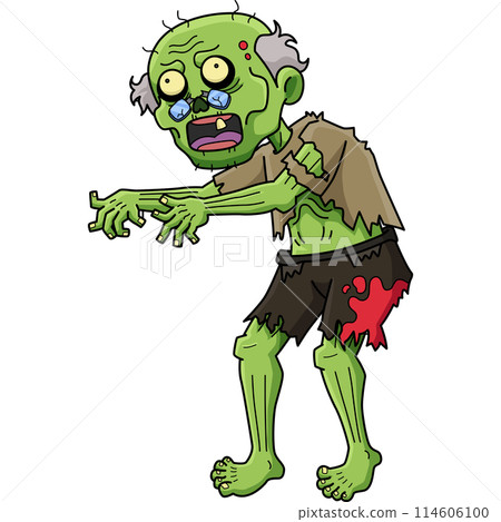 Old Zombie Cartoon Colored Clipart Illustration 114606100