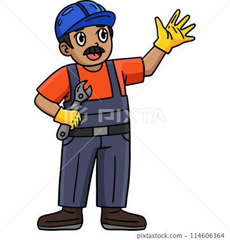 Construction Worker Cartoon Colored Clipart 114606364