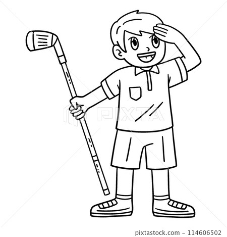 Golf Golfer Searching for a Ball Isolated Coloring Golf Golfer Searching for a Ball Isolated Coloring 114606502