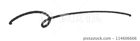 Hand-drawn curled horizontal lines - simple and stylish design material 114606606