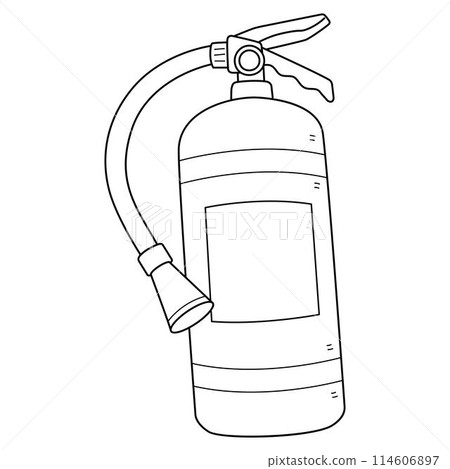 Fire Extinguisher Isolated Coloring Page for Kids 114606897