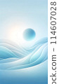 藍色波浪背景 114607028