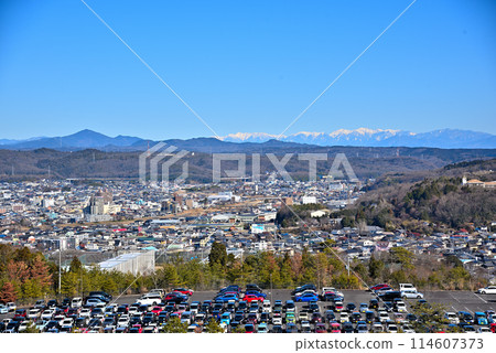 <Gifu Prefecture> Panoramic view of Toki city in winter <Gifu Prefecture> Panoramic view of Toki city in winter 114607373
