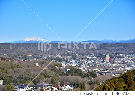[岐阜縣] 冬季全景的土岐市 114607385