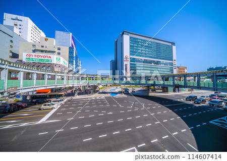 日本橫濱市景 6車道道路的誕生...新橫濱站入口、新橫濱站等景觀=5月4日 114607414