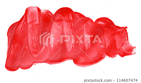 Red brush isolated on white background. Watercolor 114607474
