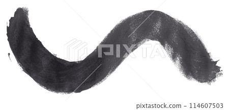Black and gray brush strokes isolated on white background. Watercolor 114607503
