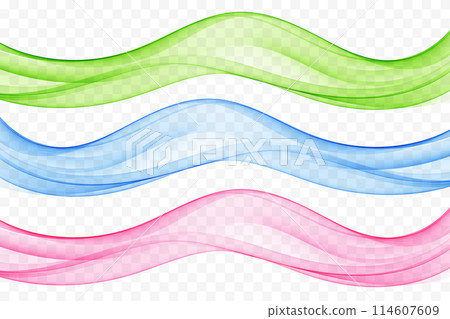 Wavy design element, abstract wave set. 114607609