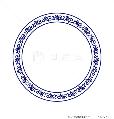 Arabesque circular decorative frame illustration 114607649