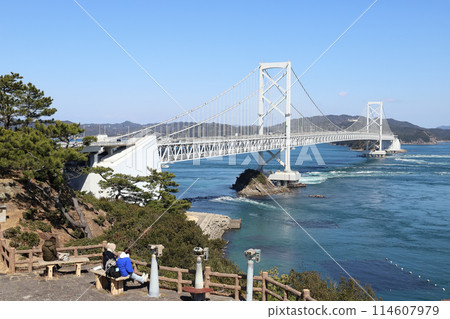 鳴門公園大茶屋展望台的風景(德島縣大鳴門橋) 鳴門公園大茶屋展望台的風景(德島縣大鳴門橋) 114607979