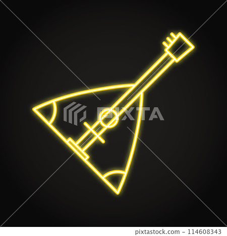 Balalaika musical instrument neon icon Balalaika musical instrument neon icon 114608343