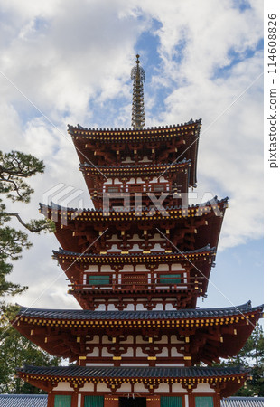 Nara City, Yakushiji Temple's West Pagoda Nara City, Yakushiji Temple's West Pagoda 114608826