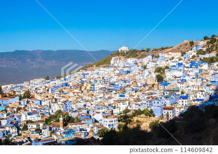 Chefchaouen, a picturesque town in Morocco called the Blue City 114609842