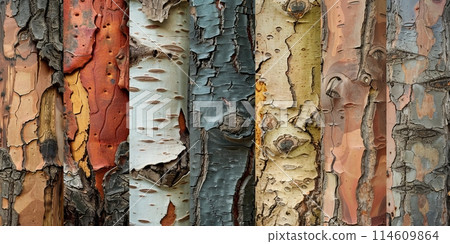 Different kinds of tree barks intricate details and natural artistry of a bark formations 114609864