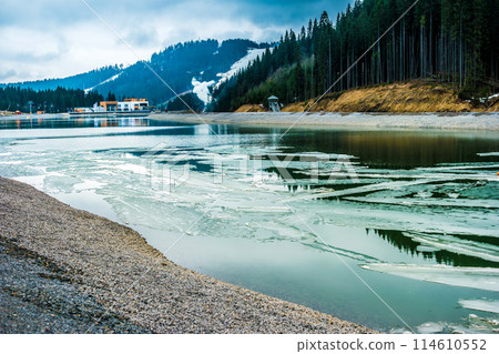 beautiful montain landscape with lake beautiful montain landscape with lake 114610552