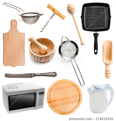 kitchen utensils on white kitchen utensils on white 114610593