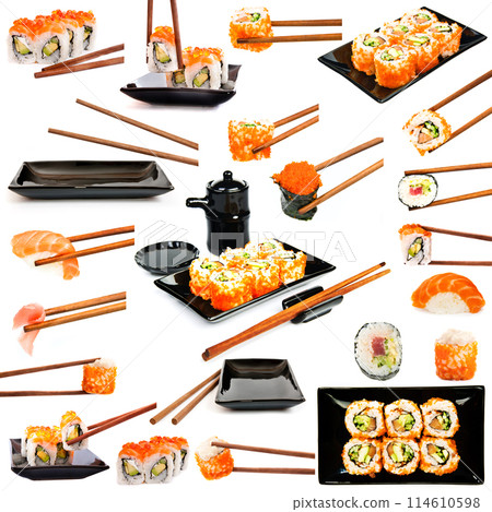 sushi and sauce 114610598
