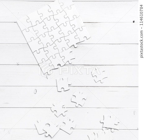 white unfinished puzzle white unfinished puzzle 114610784