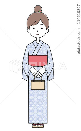 一名婦女的例證yukata的 一名婦女的例證yukata的 114610897