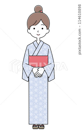 一名婦女的例證yukata的 一名婦女的例證yukata的 114610898