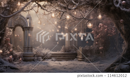 Ethereal holiday scene with elements of enchantment 114612012