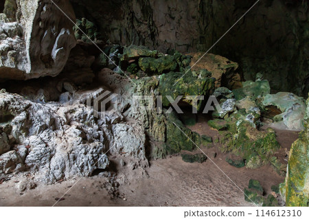View of an empty cave in the national park Los Haitises. Samana 114612310