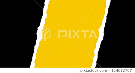 Cut and torn paper banner with place for text. Black and yellow template. Vector illustration Cut and torn paper banner with place for text. Black and yellow template. Vector illustration 114612707