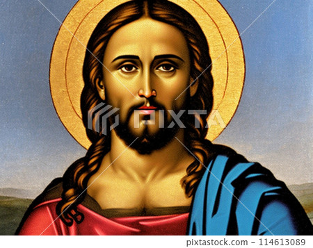 Jesus Christ, Jesus of Nazareth, a first-century Jewish preacher religious leader. The central figure of Christianity, the world largest religion. Incarnation of God the Son and the awaited messiah Jesus Christ, Jesus of Nazareth, a first-century Jewish preacher religious leader. The central figure of Christianity, the world largest religion. Incarnation of God the Son and the awaited messiah 114613089