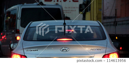 Hyunday Accent on city road. car produced by the South Korean company 114613956