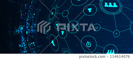 Technology abstract futuristic science background for internet business. Big data concept. Vector art. 114614076