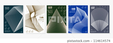 Futuristic dynamic motion line abstract cover design set Futuristic dynamic motion line abstract cover design set 114614574