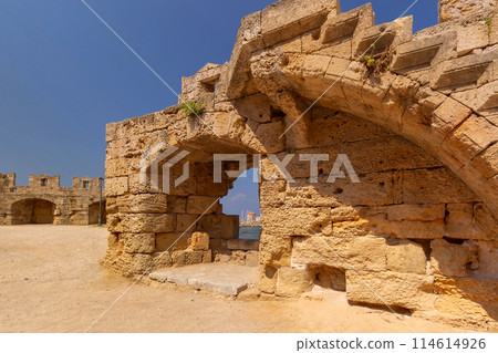 Ancient Stone Arch in Rhodes, Greece 114614926