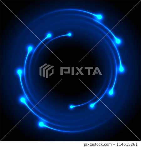 Blue glowing neon spiral circle abstract technology background Blue glowing neon spiral circle abstract technology background 114615261