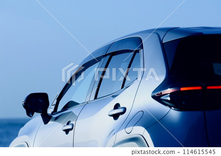 silver car and the sea silver car and the sea 114615545