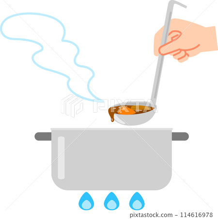 Curry scooped from a hot pot Curry scooped from a hot pot 114616978