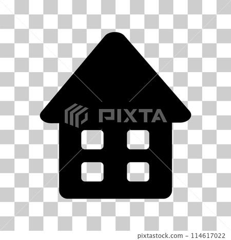 Simple house icon. Black icon on transparent background. flat style. Simple house icon. Black icon on transparent background. flat style. 114617022