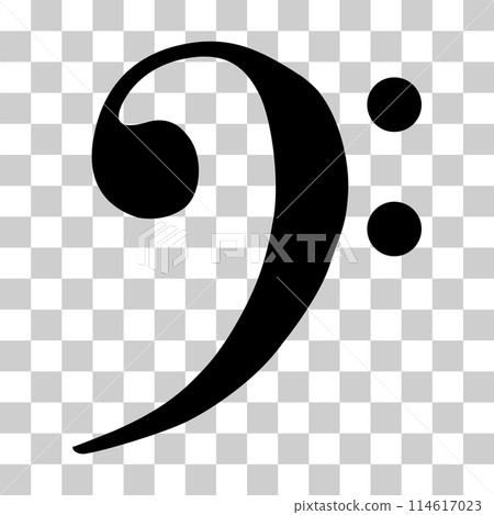 Bass Clef icon. Black icon on transparent background. flat style. Bass Clef icon. Black icon on transparent background. flat style. 114617023