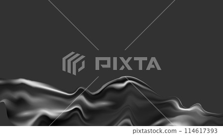 3d design with silk texture cloth background. Luxurious satin fabric. Product advertising design. Vector realistic illustration. 114617393