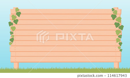 White wooden sign frame illustration background 114617943