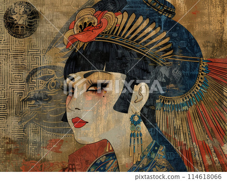 克莉奧佩特拉風格古代女子插畫 114618066