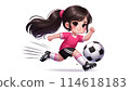 A girl playing soccer 114618183