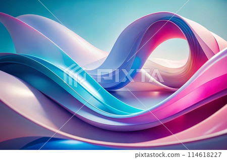 Soft, pastel to deep hues in abstract, modern design, glossy, flowing forms, dreamy, generative ai Soft, pastel to deep hues in abstract, modern design, glossy, flowing forms, dreamy, generative ai 114618227