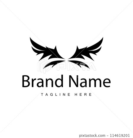 Wing Logo Design, Vector Eagle Falcon Wings, Beauty Flying Bird, Illustration Symbol 114619201