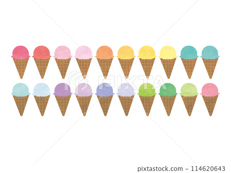 Cute colorful ice cream illustration 114620643