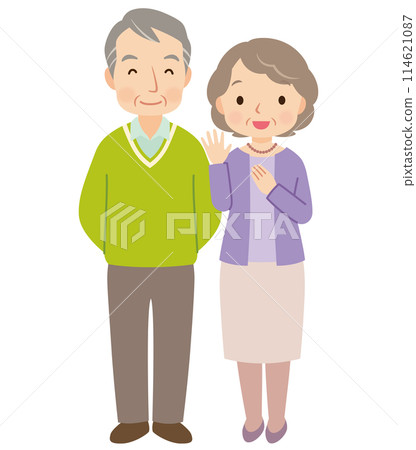 A friendly elderly couple, senior 114621087