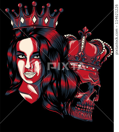 Beauty with beast - beast prince and girl on black background Beauty with beast - beast prince and girl on black background 114621226