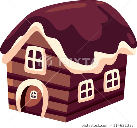 christmas house with chocolate illustration christmas house with chocolate illustration 114621352